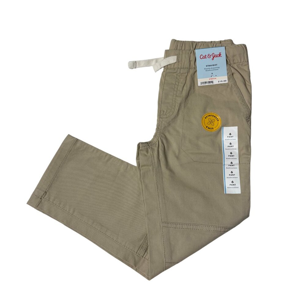 Cat & Jack Boys’ Beige Stretch Pants – Size 6